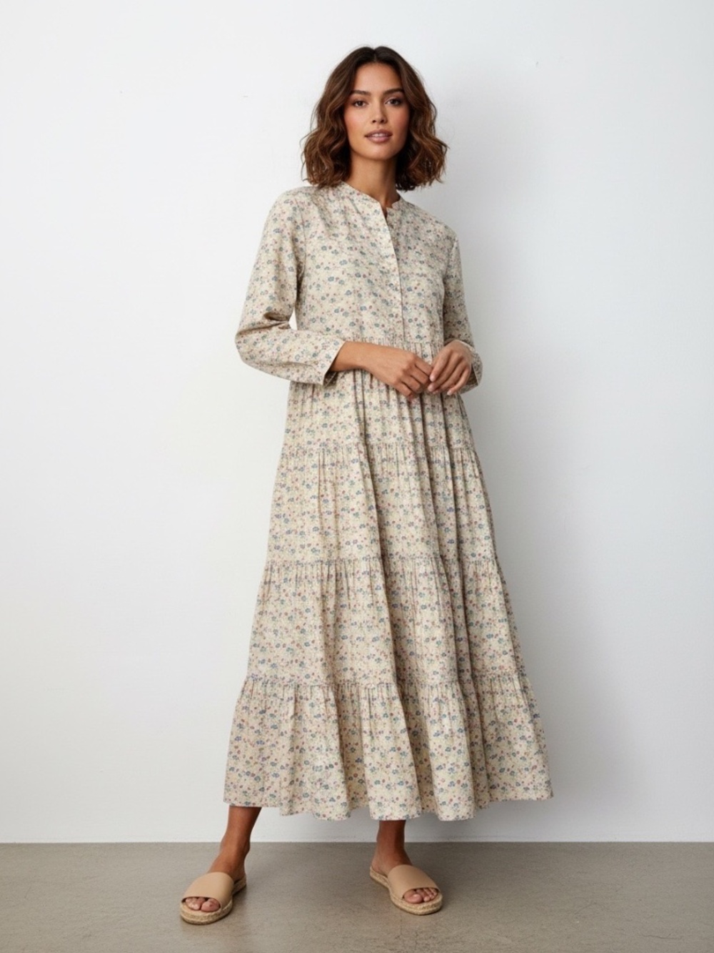 Aspesi Cotton poplin maxi dress in ditsy floral